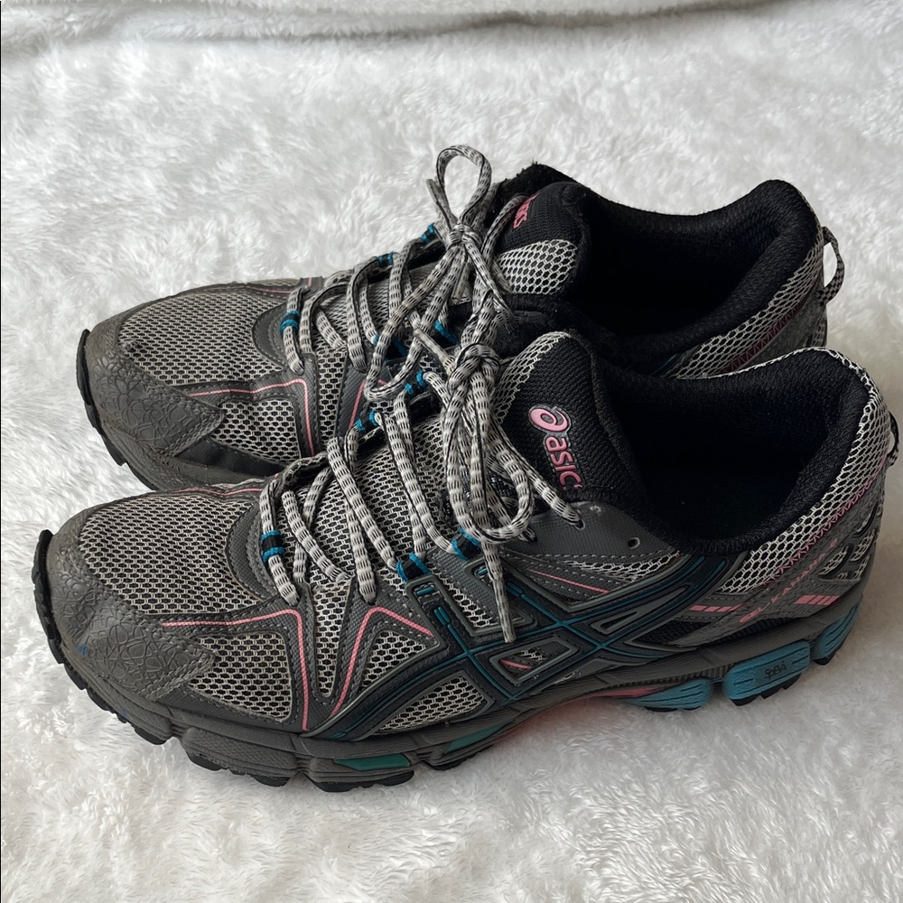 ASICS Women's Gray and Pink Athletic Sneakers size 9 running